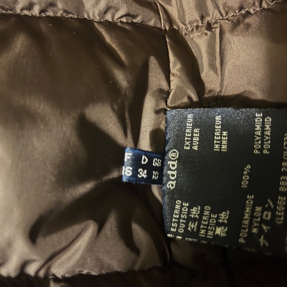 Add Dark Gray Quilted Down Puffer Jacket Coat Snap Closure - Picture 9 of 11